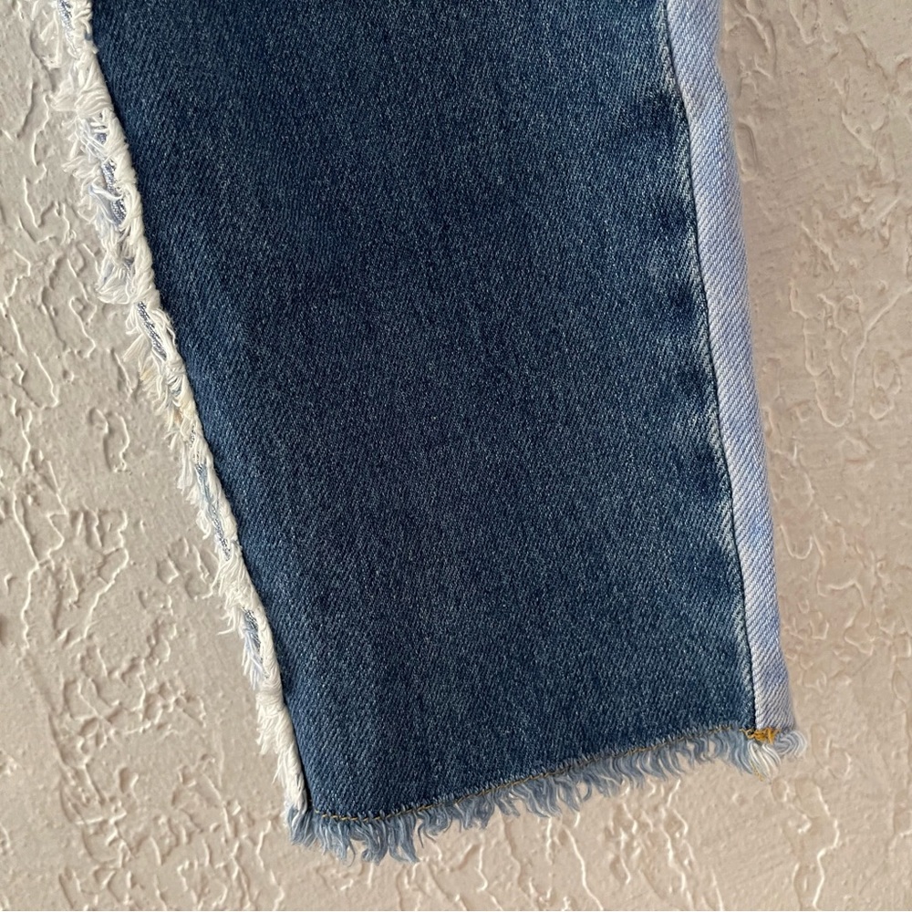 Ragged Priest Mom Jeans Pant High Equilibrium Patchwork Denim Tapered Indigo - Picture 9 of 14